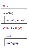 A képen a sorozatszámítás algoritmusának egyszerűsített változata látható struktogrammal megadva.