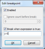 Edit breakpoint ablak 2.